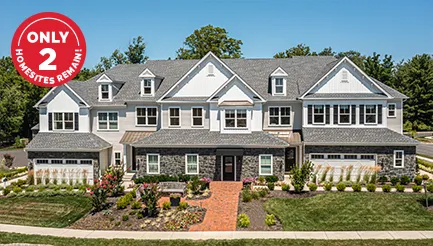 New homes at The Reserve at Spring Mill in Ivyland, Pennsylvania. Only 2 Homes Remain.