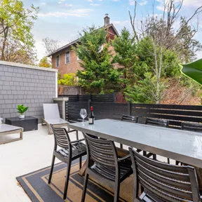 Outside deck with seating area