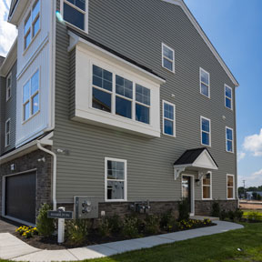 View of the side door entrance to the new construction homes in The Reserve at Chalfont