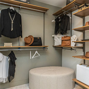 Luxury walk in closet at The Reserves at Spring Mill new construction homes