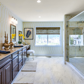 Primary bathroom of a home for sale in South Philadelphia kitchen at Siena Place