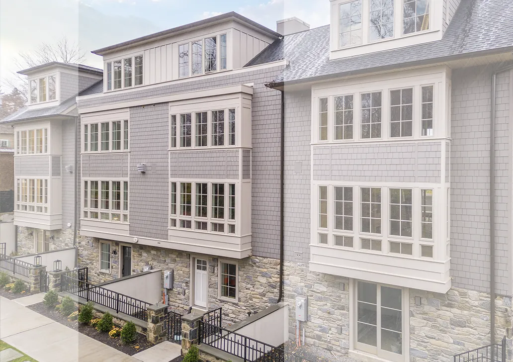 Living room of the Shawnee townhome at The Enclave at Chestnut Hill