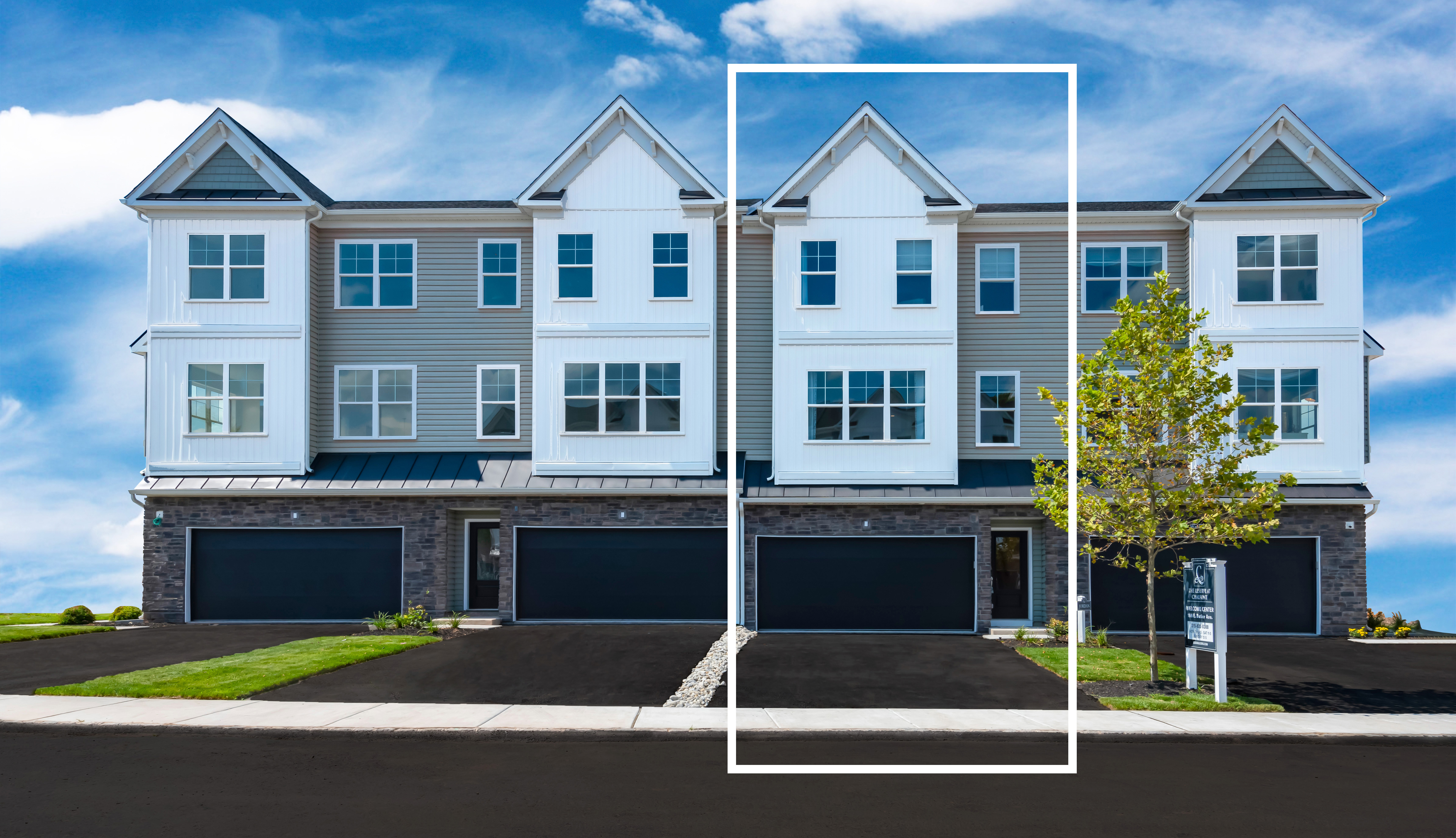 Exterior of the Jordan townhome at The Reserve at Chalfont