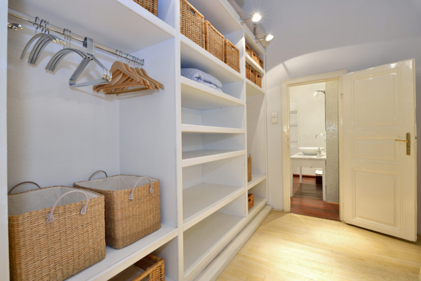 Walk in closet and bathroom.