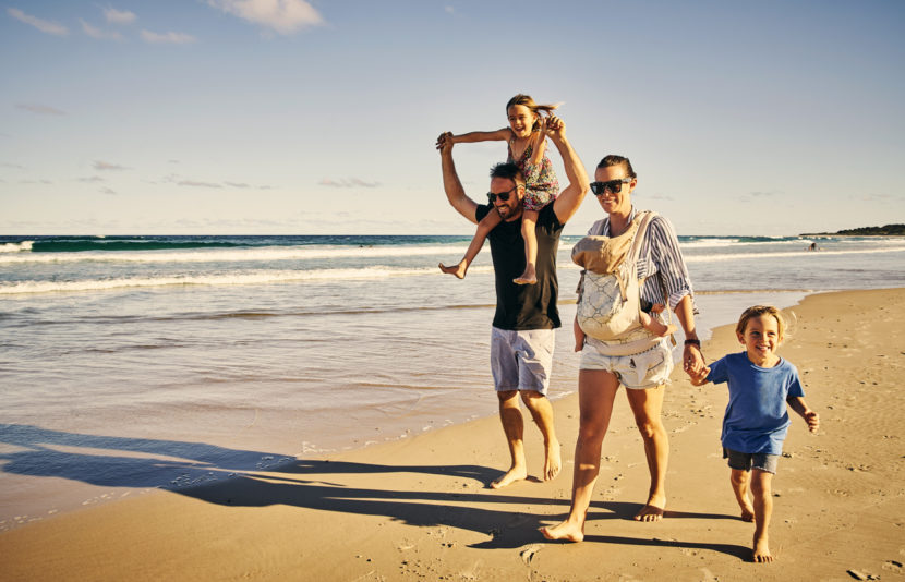 family at the beach