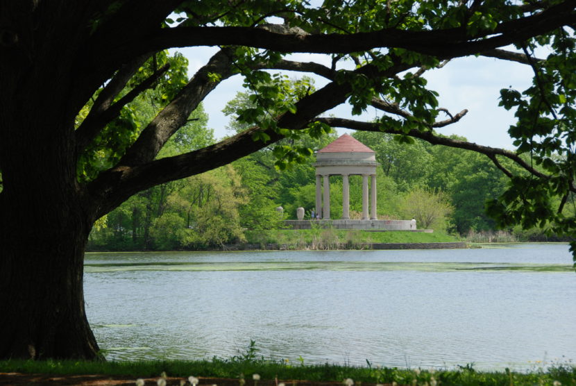 River and architectural structure at FDR Park in Philadelphia