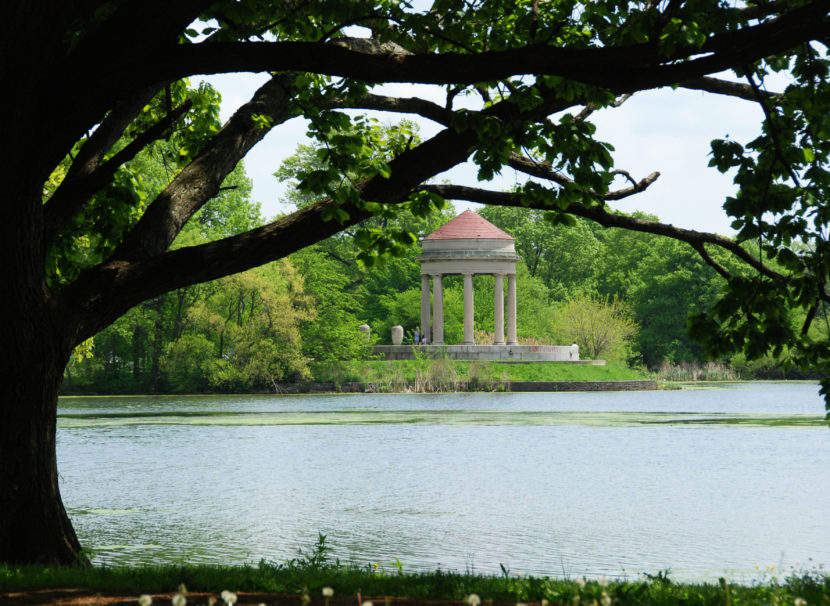 Gazebo structure in FDR park by the side of the river