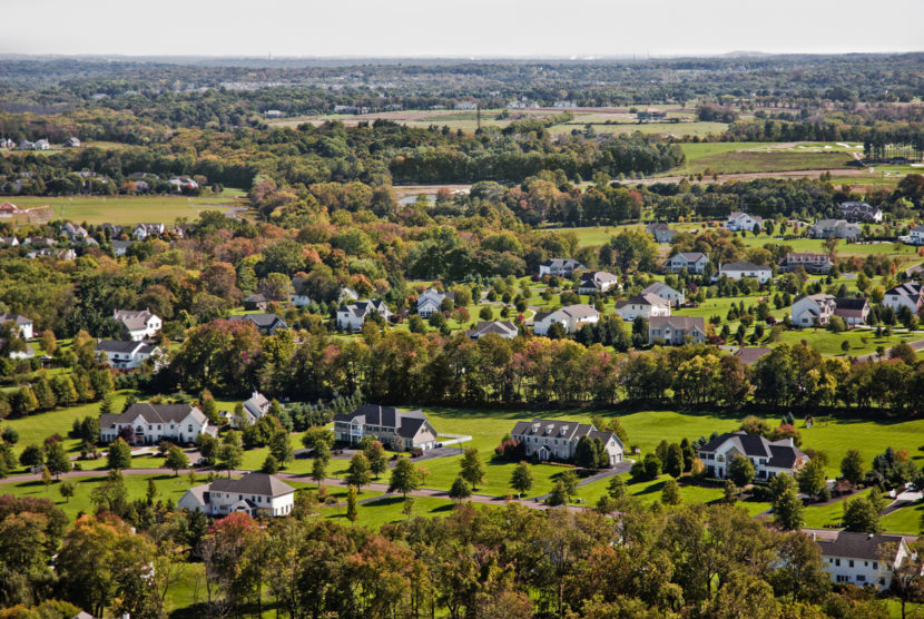 Aerial view of Chester County, Pennsylvania