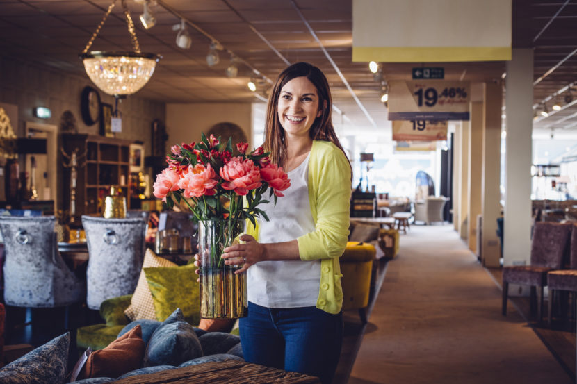 Woman shopping in a home decor store