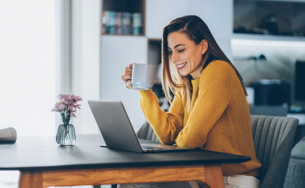 Woman working from home