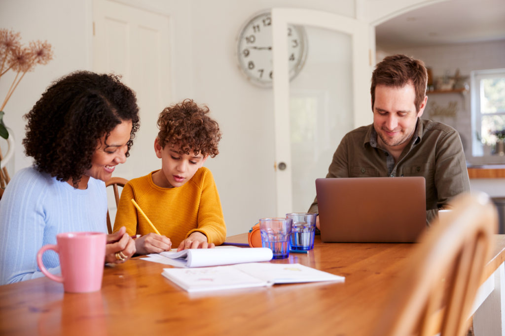 Family on the computer together
