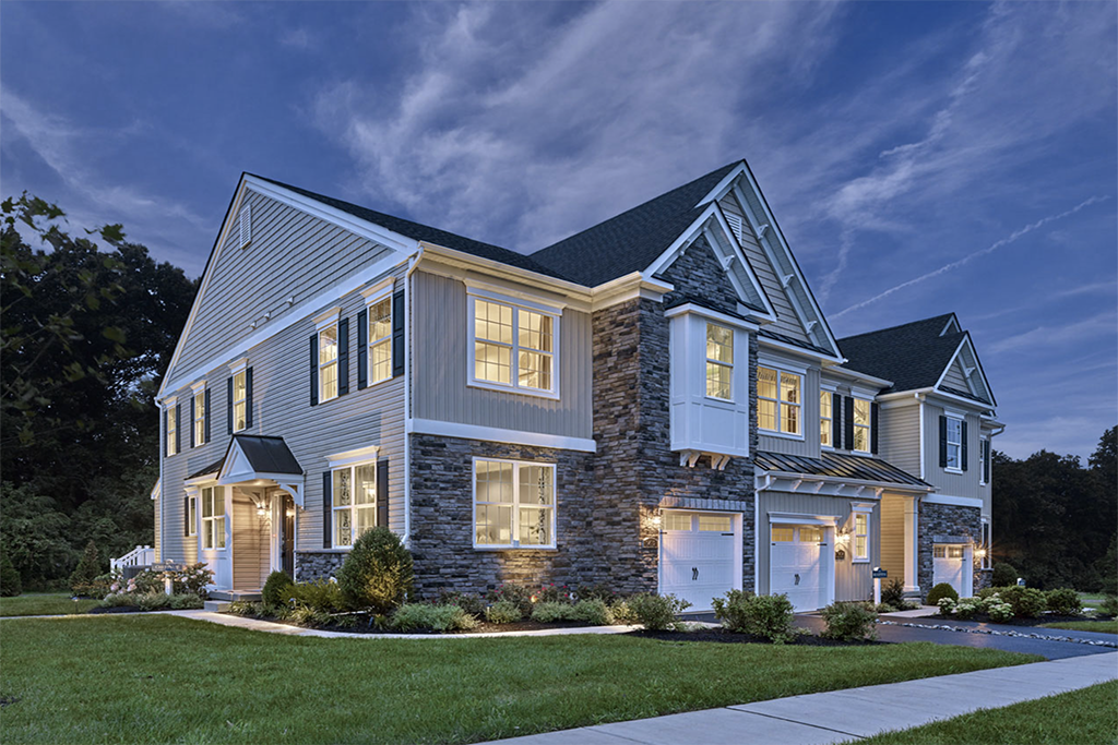 Exterior of The Reserve at Glen Loch townhomes in West Chester, PA